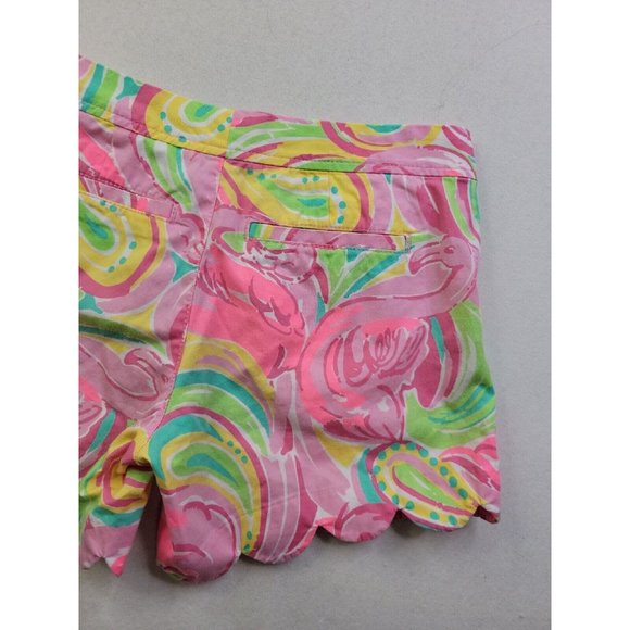 Lilly Pulitzer Buttercup Short All Nighter Women's 00 Scalloped Hem Flamingo 5" - Picture 10 of 11